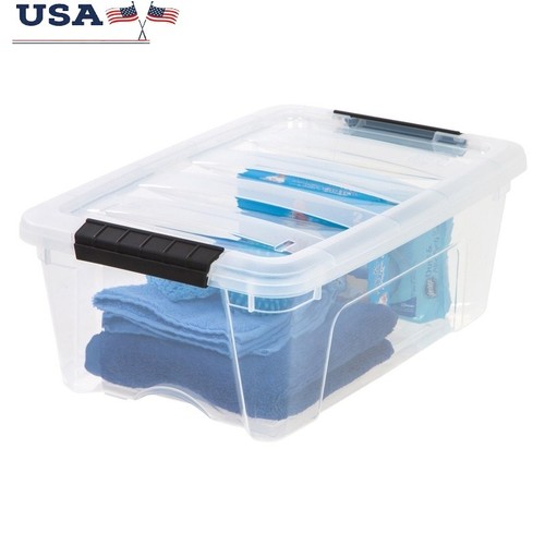 Plastic storage bins lids - w/,